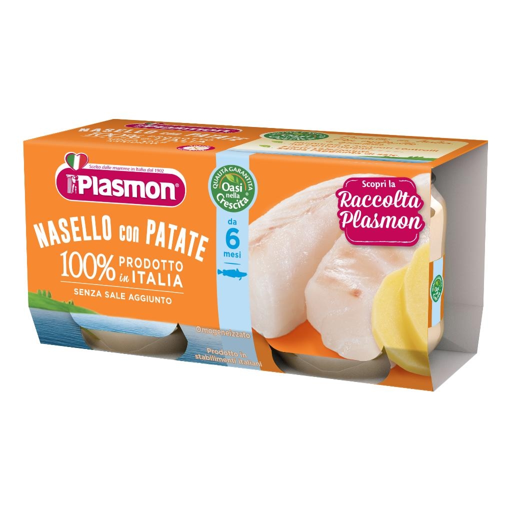 PLASMON OMOGENEIZZATO NASELLO PATATE 80 G X 2 PEZZI