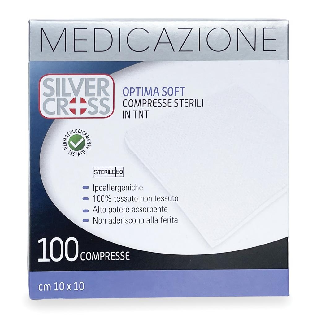 GARZA SILVER CROSS TNT 10X10 CM 100 PEZZI