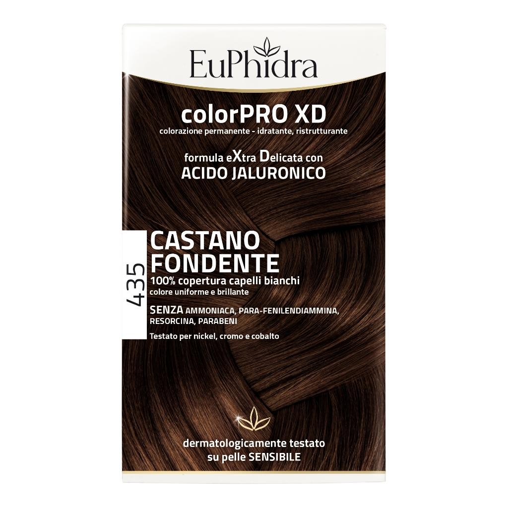 EUPHIDRA COLORPRO XD 435 CASTANO FONDENTE GEL COLORANTE CAPELLI IN FLACONE + ATTIVANTE + BALSAMO + GUANTI