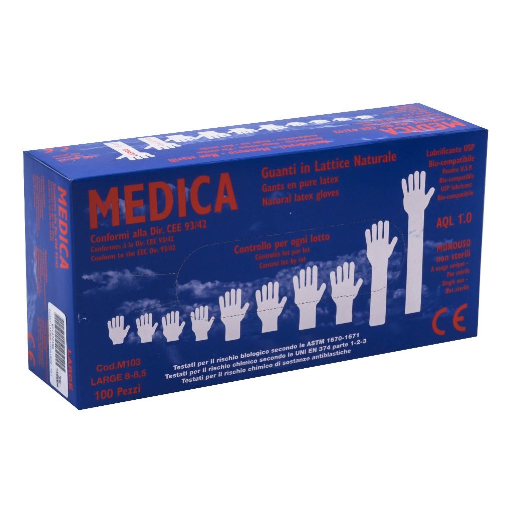 GUANTI LATTICE CON POLVERE MEDIUM 100 PEZZI GAMMADIS