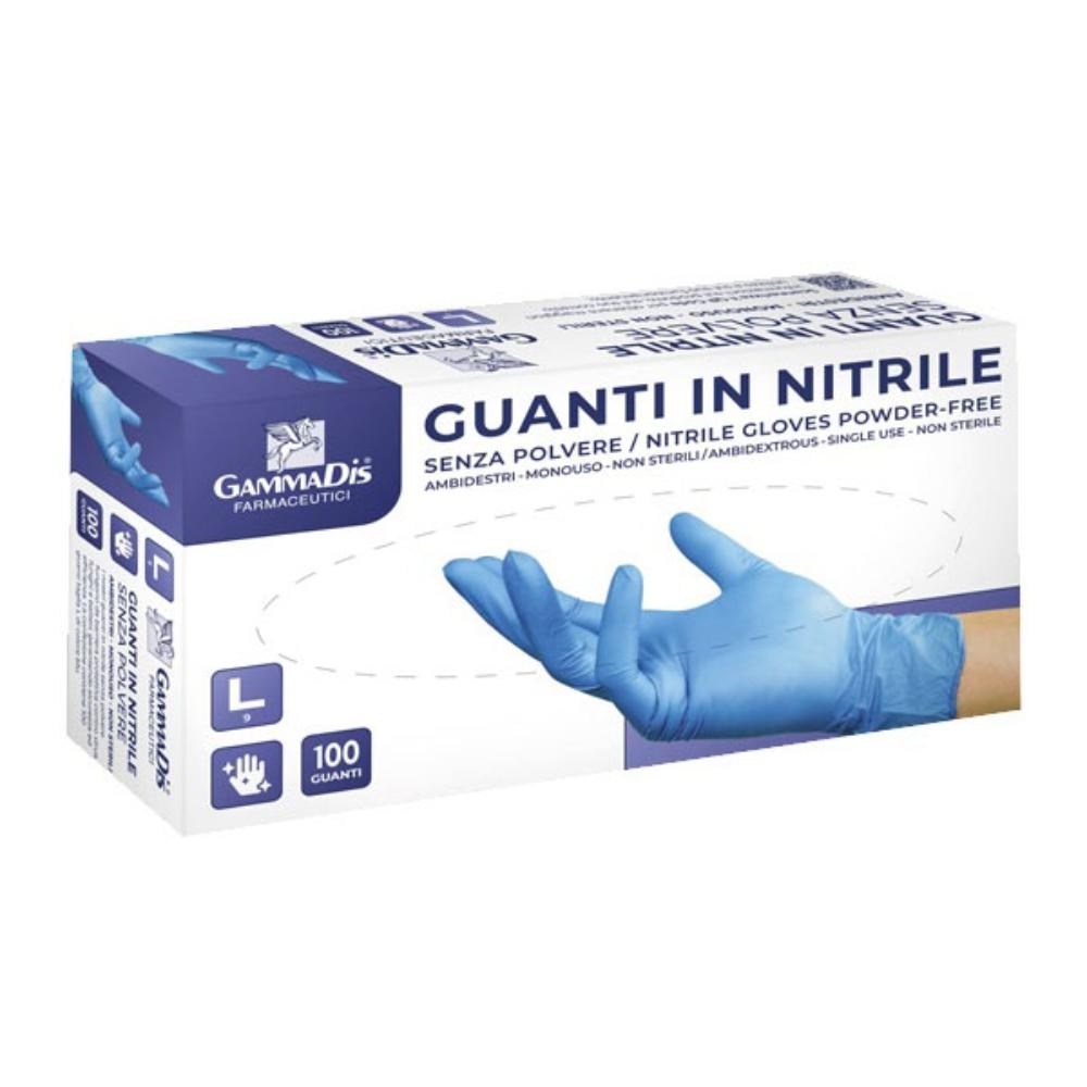 GUANTI NITRILE SENZA POLVERE SMALL 100 PEZZI GAMMADIS