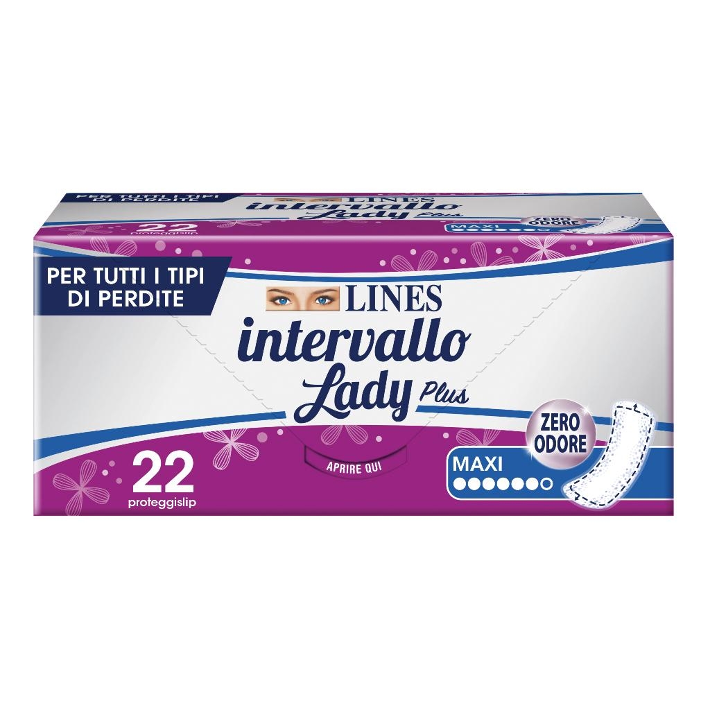 PROTEGGISLIP LINES INTERVALLO LADY PLUS MAXI 22 PEZZI