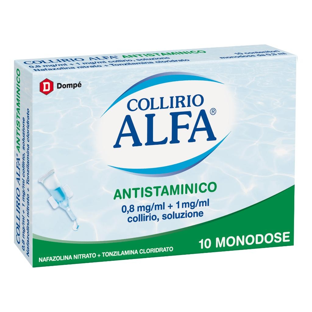 COLLIRIO ALFA ANTISTAMINICO 0,8 MG/ML + 1 MG/ML COLLIRIO, SOLUZIONE