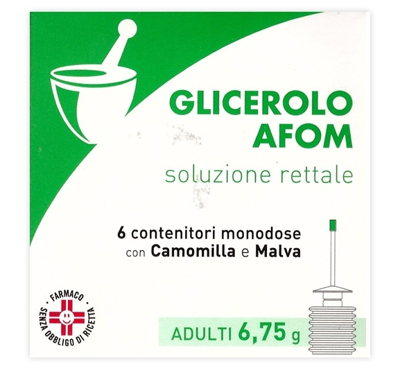 GLICEROLO AFOM SOLUZIONE RETTALE - 6 CONTENITORI MONODOSE CON CAMOMILLA E MALVA 