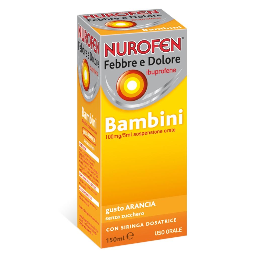 NUROFEN FEBBRE E DOLORE BAMBINI 100MG/5ML SOSPENSIONE ORALE SENZA ZUCCHERO