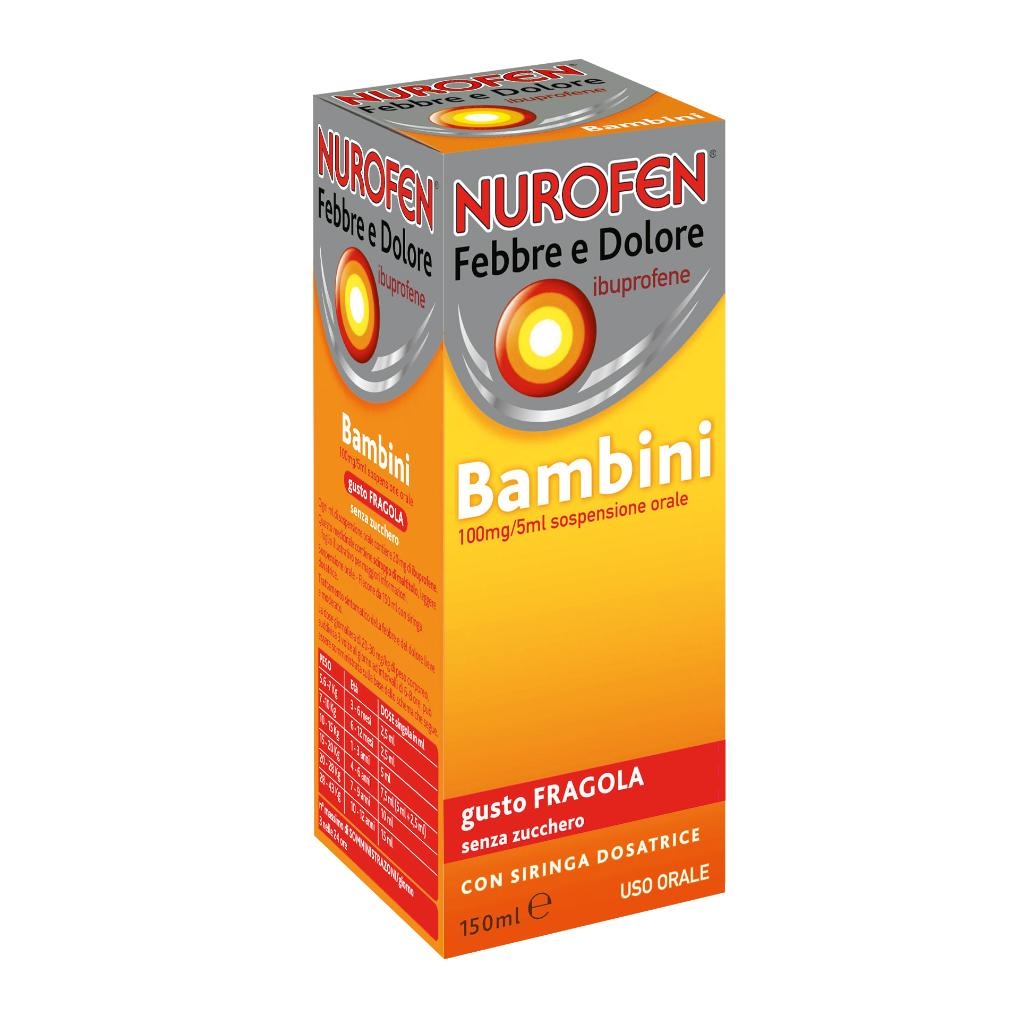 NUROFEN FEBBRE E DOLORE BAMBINI 100MG/5ML SOSPENSIONE ORALE SENZA ZUCCHERO