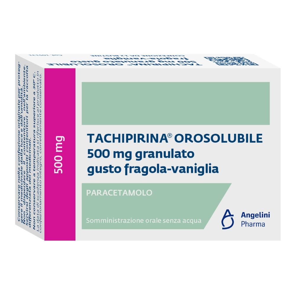 TACHIPIRINA OROSOLUBILE 500 MG GRANULATO GUSTO FRAGOLA-VANIGLIA