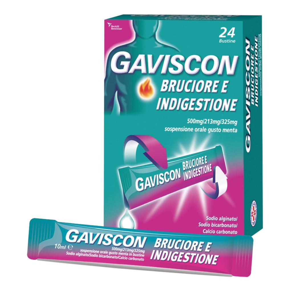 GAVISCON BRUCIORE E INDIGESTIONE 500 MG/213 MG/325 MG SOSPENSIONE ORALE GUSTO MENTA