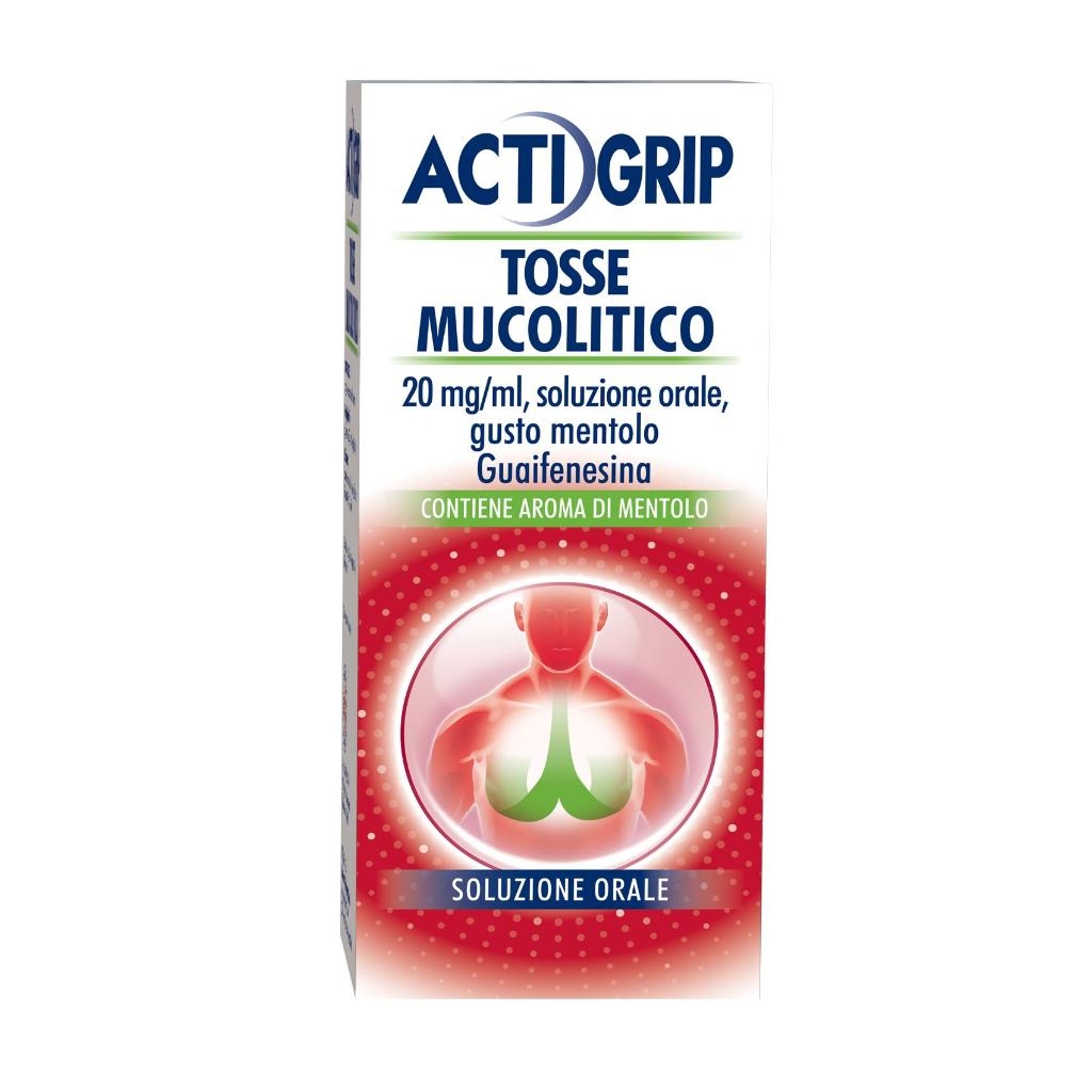 ACTIGRIP TOSSE MUCOLITICO “20 MG/ML SOLUZIONE ORALE, GUSTO MENTOLO”