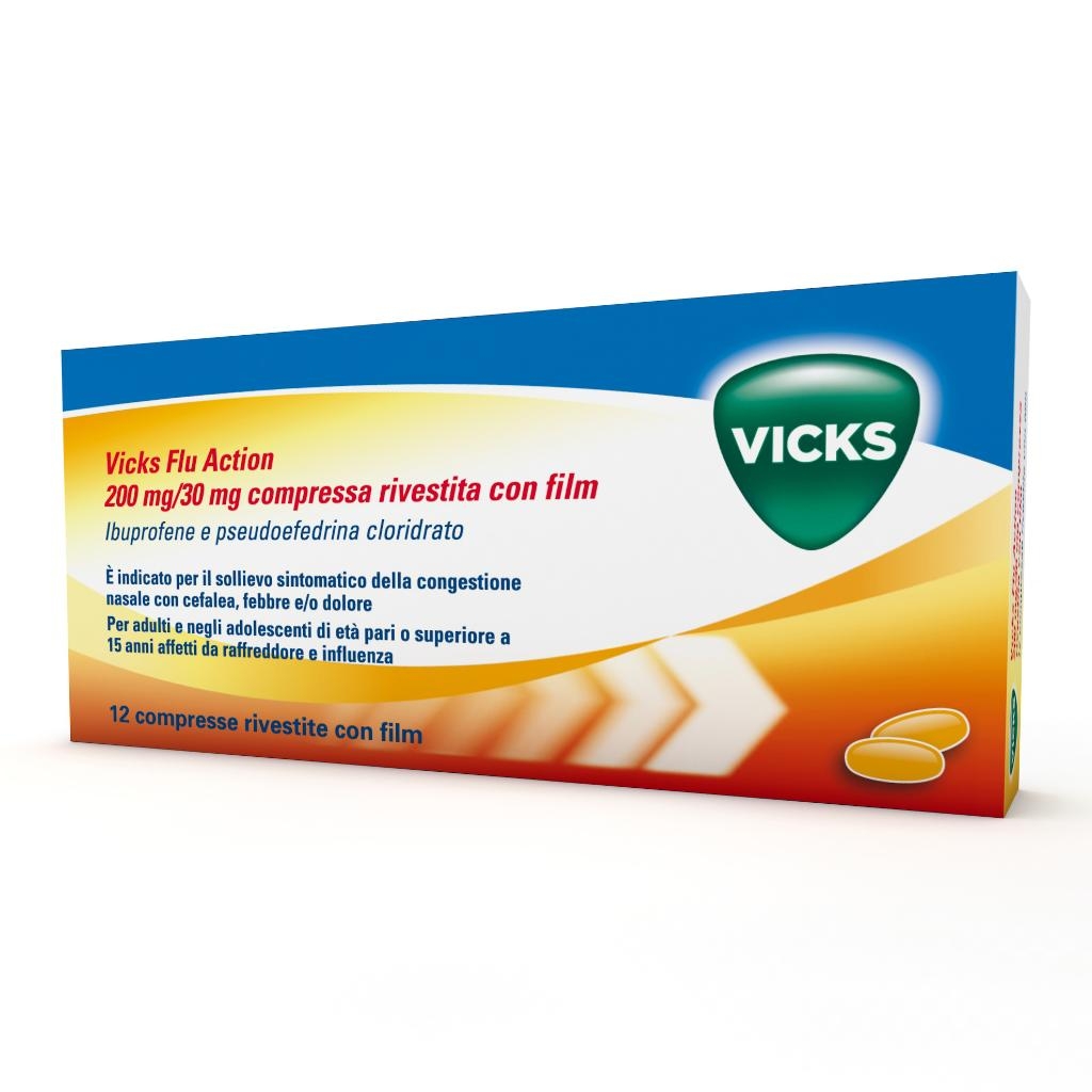 VICKS FLU ACTION 200 MG/30 MG COMPRESSE RIVESTITE CON FILM