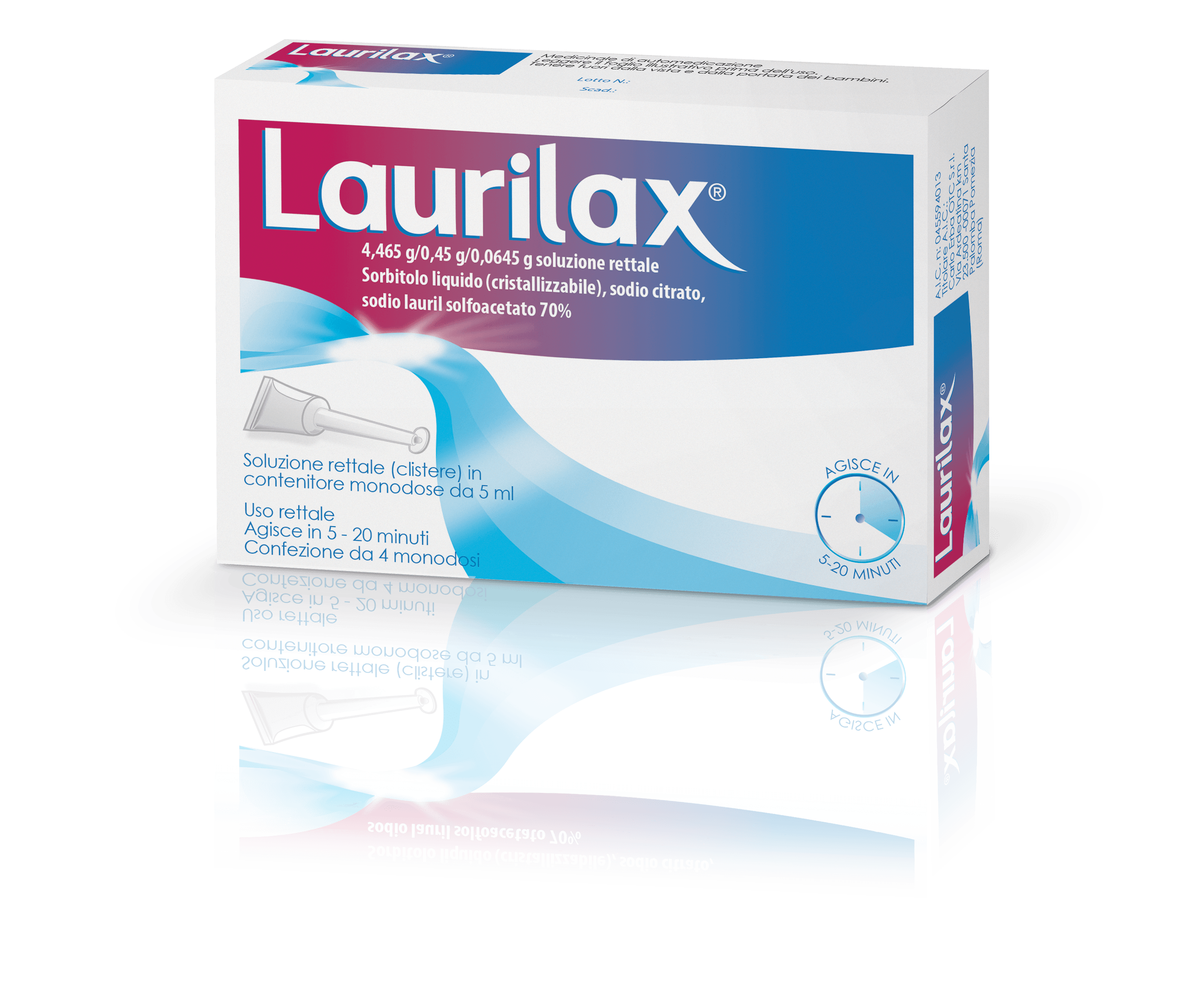 LAURILAX 4,465 G / 0,45 G / 0,0645 G, SOLUZIONE RETTALE