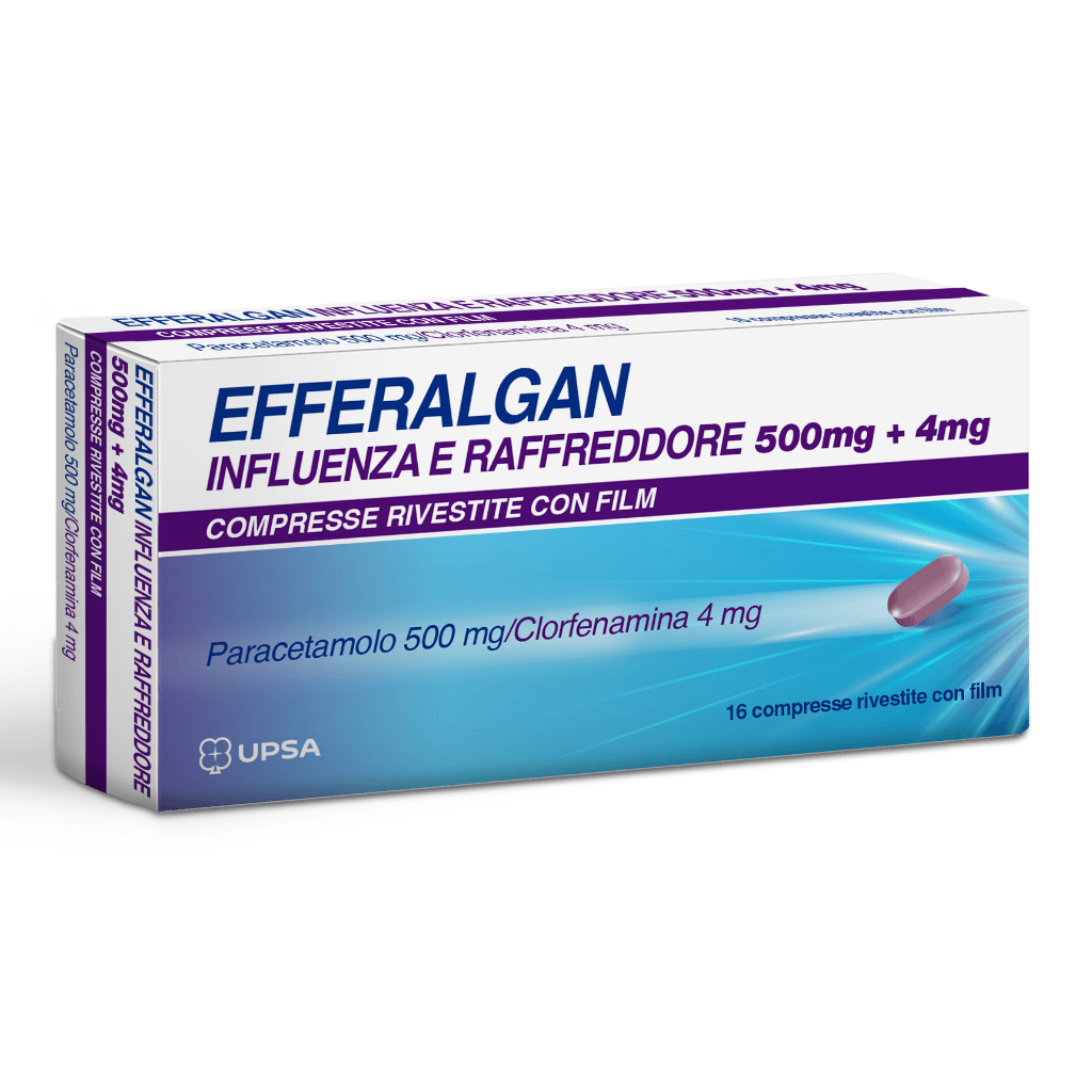 EFFERALGAN INFLUENZA E RAFFREDDORE 500 MG + 4 MG COMPRESSE RIVESTITE CON FILM