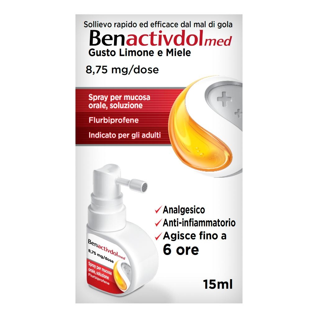 BENACTIVDOLMED 8,75 MG/DOSE SPRAY PER MUCOSA ORALE, SOLUZIONE