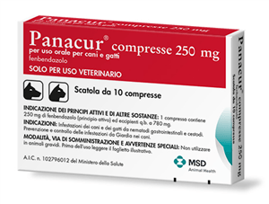 PANACUR COMPRESSE 250 MG PER USO ORALE PER CANI E GATTI