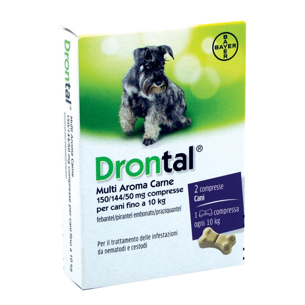 DRONTAL MULTI AROMA CARNE 150/144/50 MG COMPRESSE PER CANI FINO A 10 KG