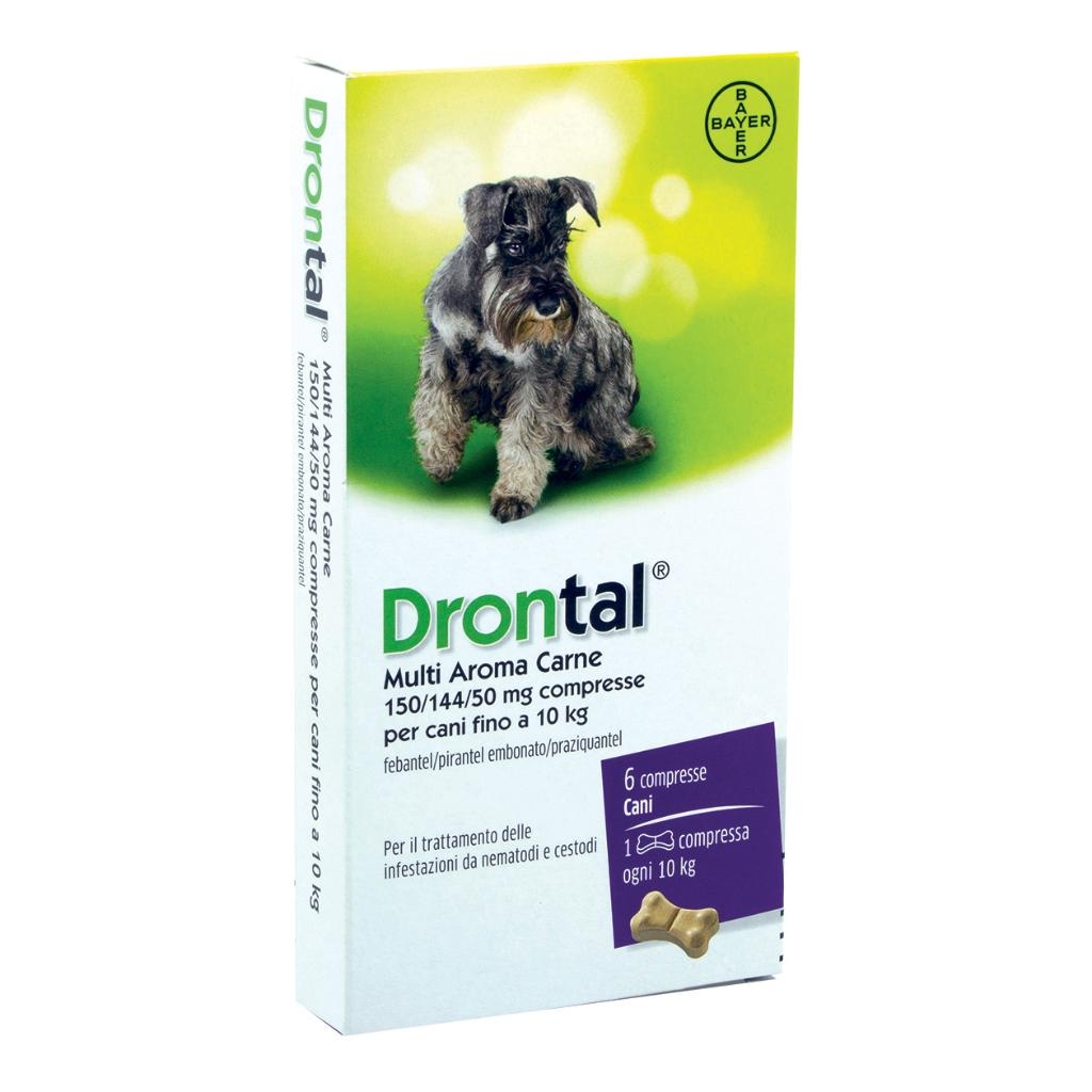 DRONTAL MULTI AROMA CARNE 150/144/50 MG COMPRESSE PER CANI FINO A 10 KG