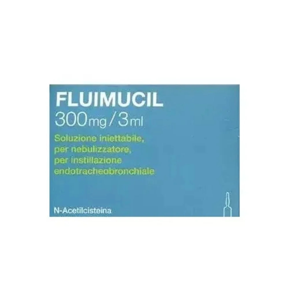 Zambon Fluimucil 300mg/3ml N-acetilcisteina Soluzione per Nebulizzatore Mucolitico, 20 Fiale