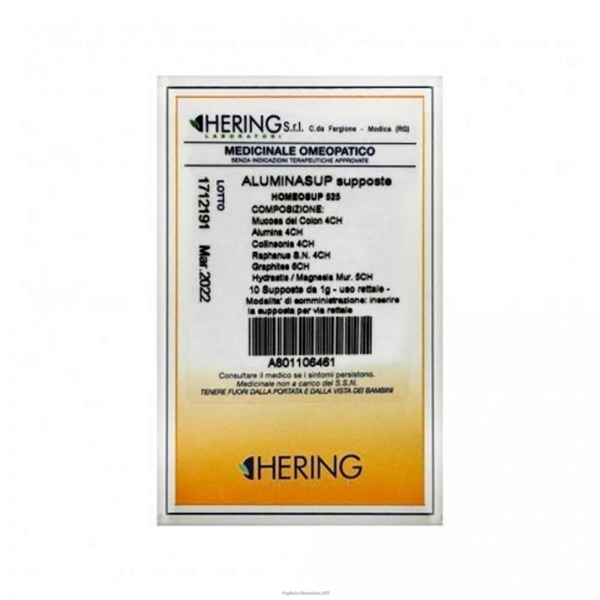 ALUMINASUP 10 SUPPOSTO 1 G