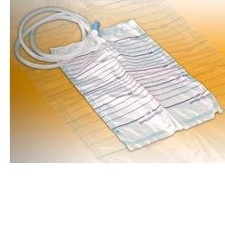 SACCA PER RACCOLTA URINA EUROBAG TUBO 90CM CAPACITA' 2 LITRI CON VALVOLA BUSTE DA 10 PEZZI