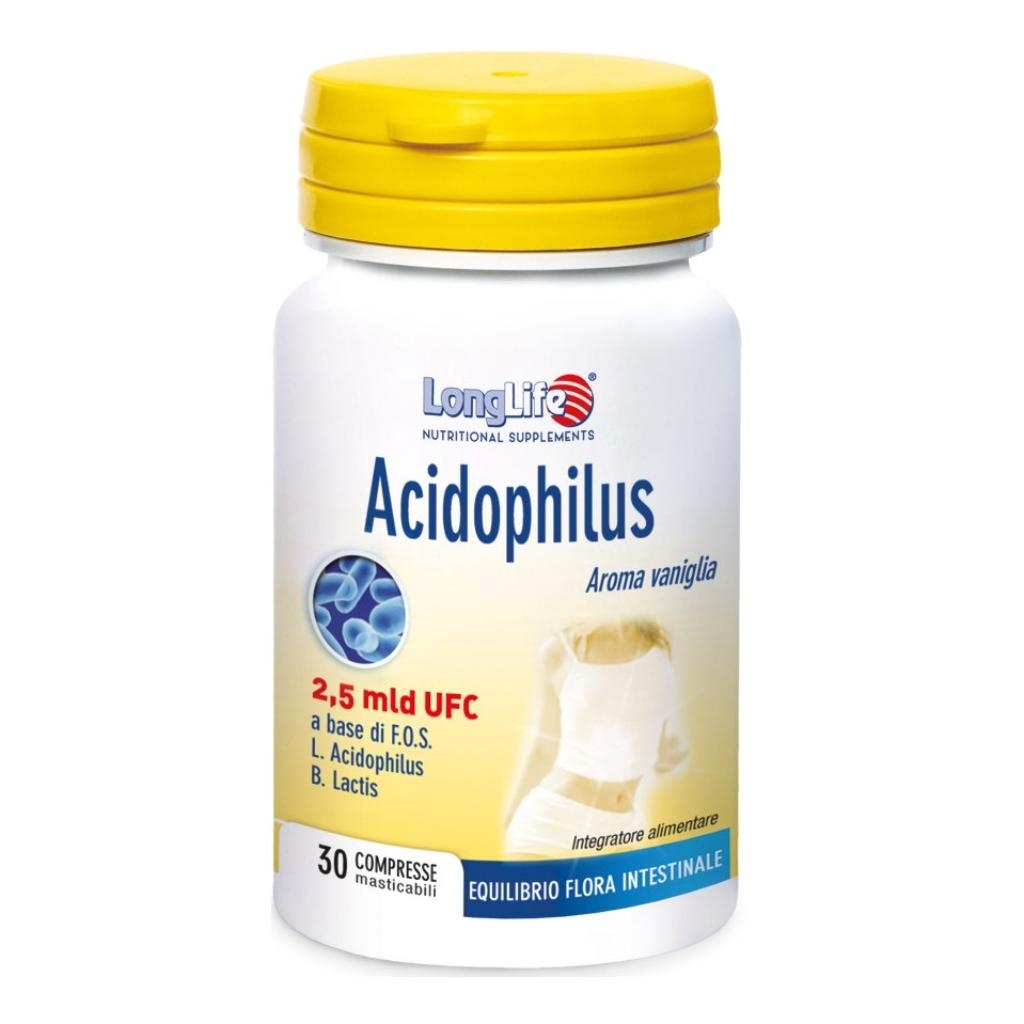 LONGLIFE ACIDOPHILUS 30 COMPRESSE MASTICABILI