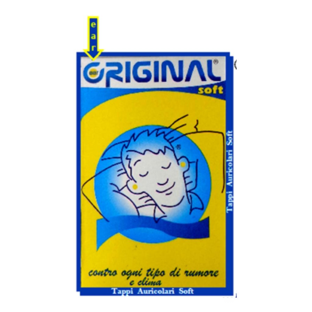 EAR ORIGINAL PLUGS SOFT NEW 2 PEZZI CLASSIC TAPPI AURICOLARI IN FORMA CLASSICA CILINDRICA