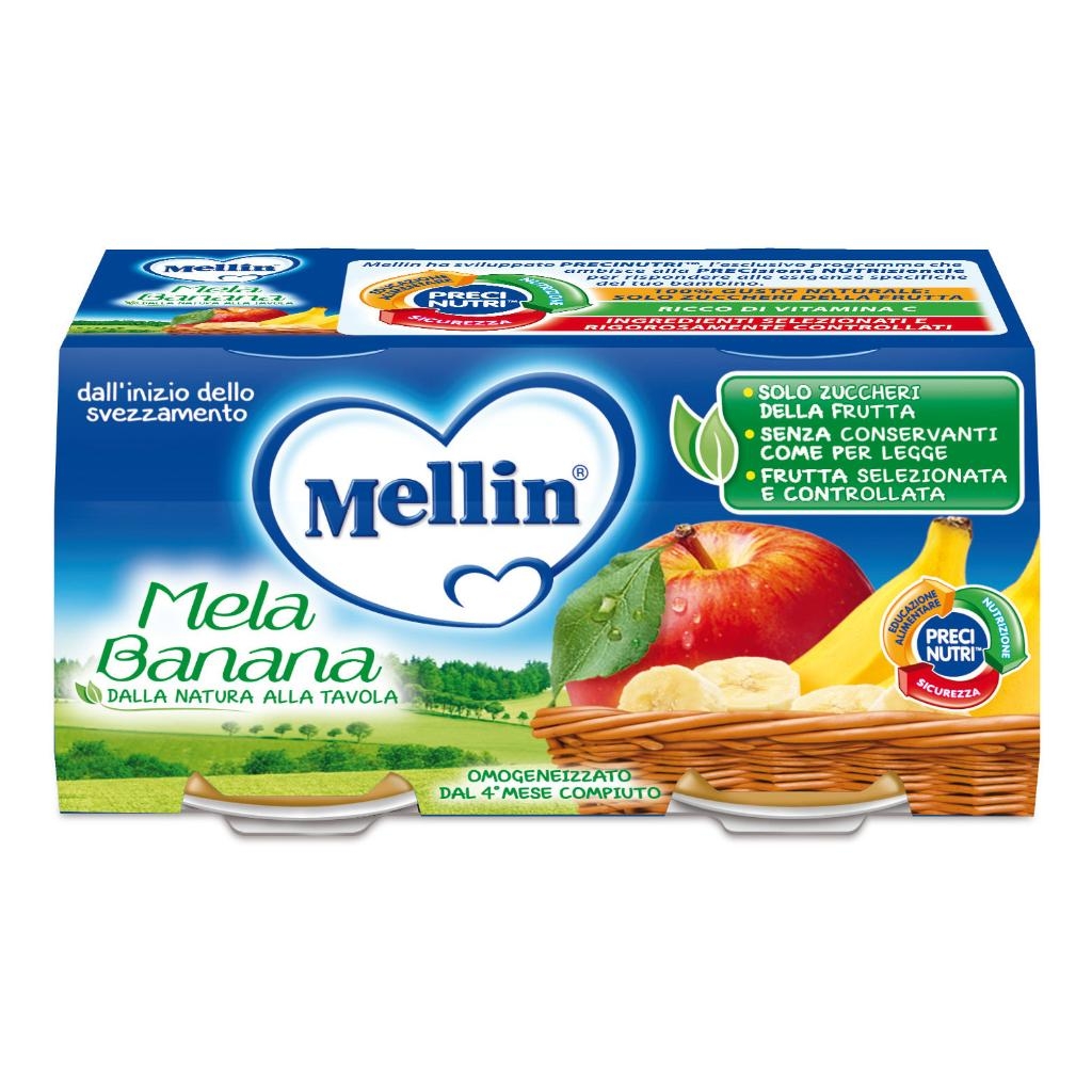 MELLIN OMOGENEIZZATO MELA BANANA 100 G 2 PEZZI