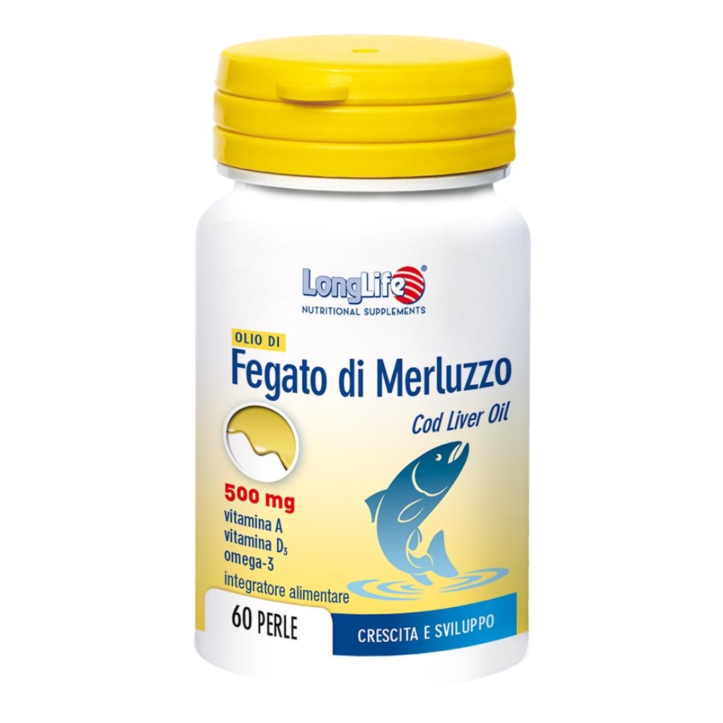 LONGLIFE OLIO FEGATO MERLUZZO 500 MG 60 PERLE IN GELATINA