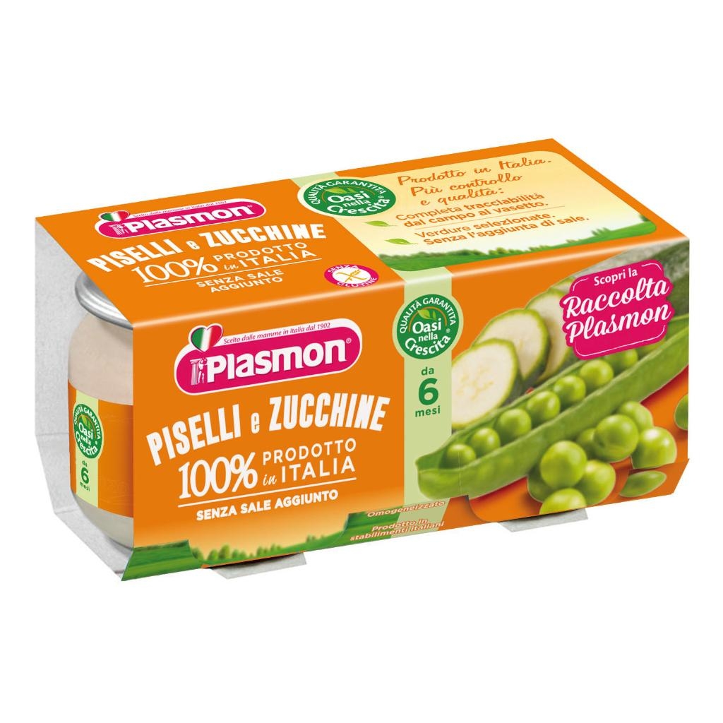 PLASMON OMOGENEIZZATO PISELLI ZUCCHINE 80 G X 2 PEZZI