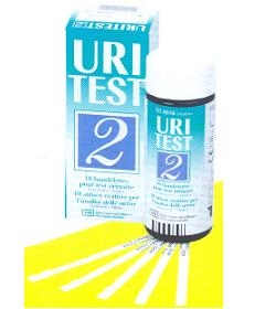 STRISCIA REATTIVA URITEST 2 PER RICERCA DI NITRITI E LEUCOCITI NELLE URINE 10 PEZZI CODICE ARTICOLO 2010