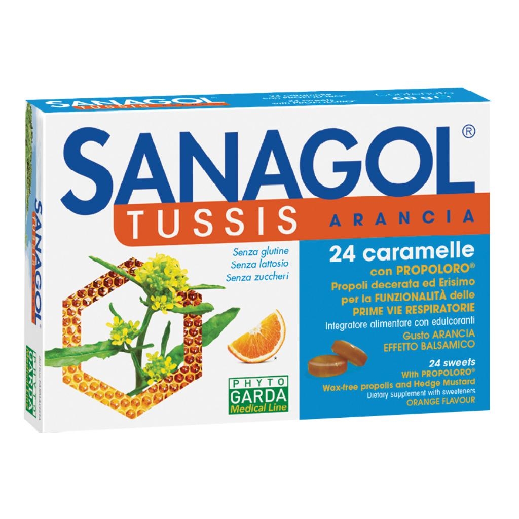 SANAGOL TUSSIS ARANCIA 24 CARAMELLE