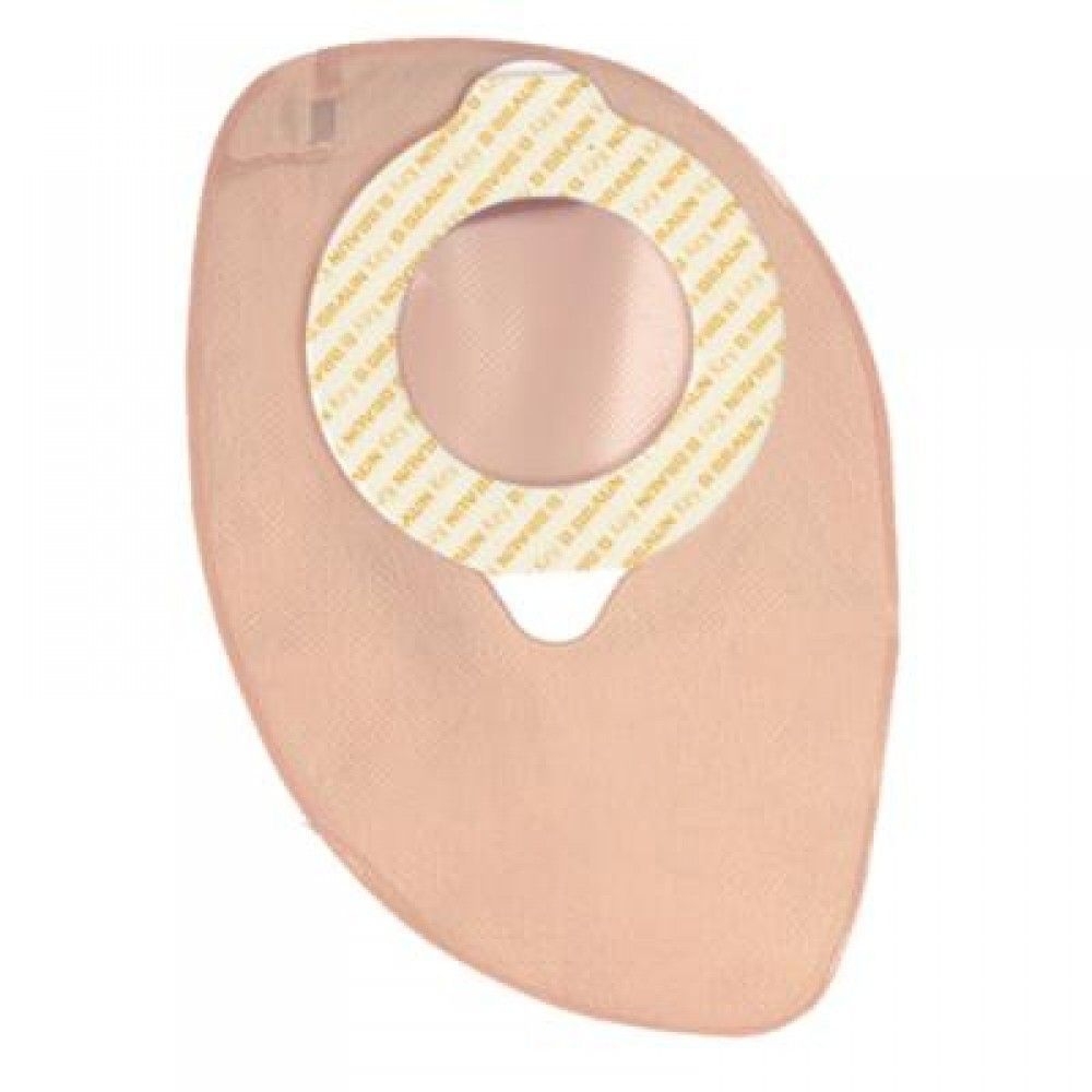 SACCA COLOSTOMIA A DUE PEZZI AGGANCIO ADESIVO CON GUI DI SICUREZZA FONDO CHIUSO DIAMETRO 60MM CAPACITA' 350ML COLORE BEIGE 30 PEZZI FLEXIMA KEY