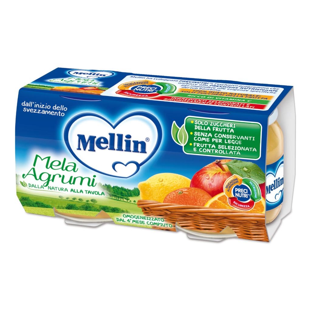 MELLIN OMOGENEIZZATO MELA AGRUMI 100 G 2 PEZZI