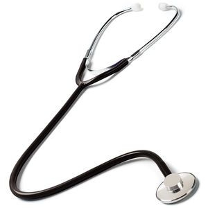 FONENDOSCOPIO PER ADULTO IN ALLUMINIO TESTA PIATTA DIAMETRO 47 MM SINGOLO TUBO LUNGHEZZA 60 CM COLORE NERO