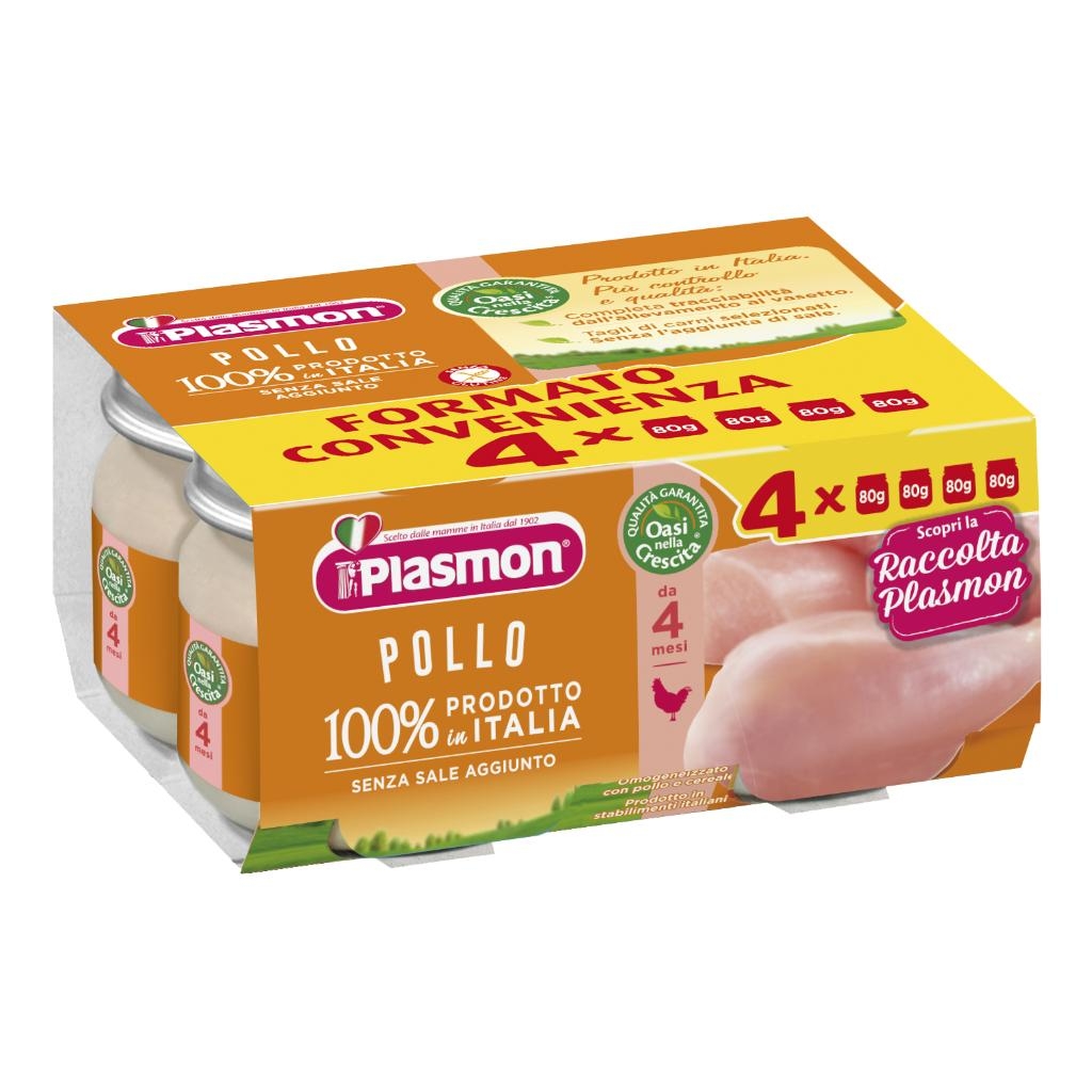 PLASMON OMOGENEIZZATO POLLO CON GIFT 4 X 80 G