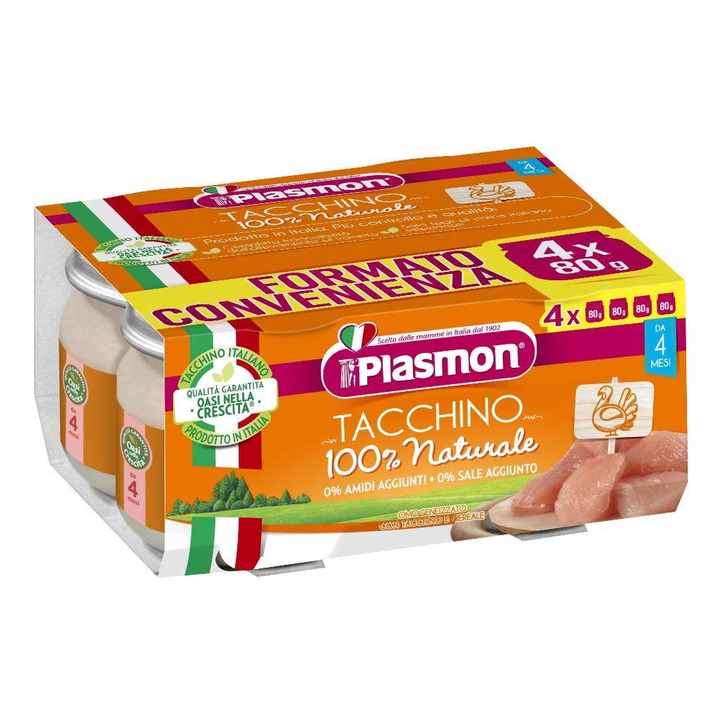 PLASMON OMOGENEIZZATO TACCHINO 4 X 80 G CON GIFT