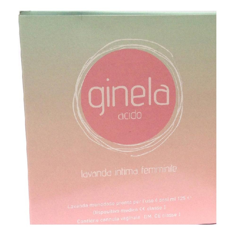 LAVANDA INTIMA FEMMINILE GINELA ACIDO 4 DOSI X 125 ML + CANNULA VAGINALE