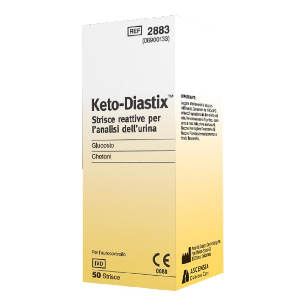 STRISCE MISURAZIONE GLICOSURIA E CHETONURIA KETODIASTIX 50 PEZZI