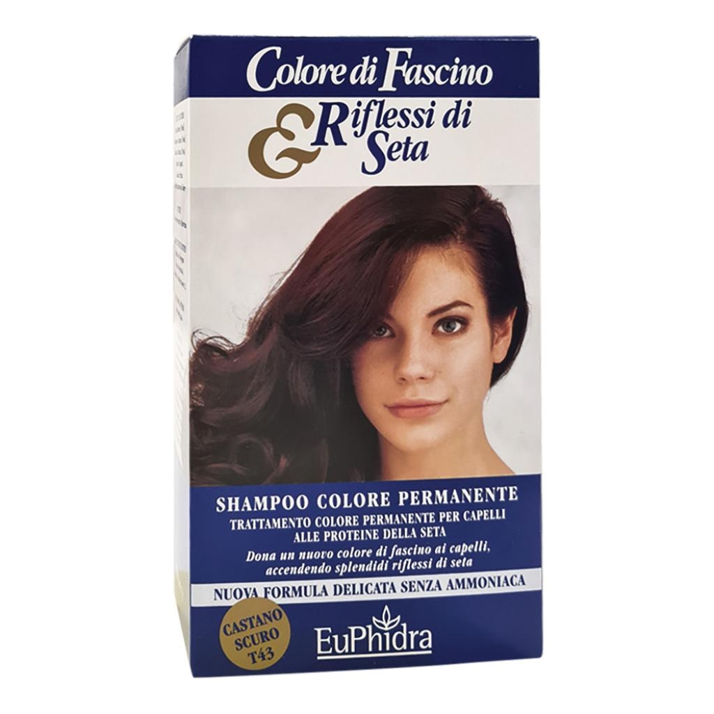 EUPHIDRA COLORE DI FASCINO & RIFLESSI DI SETA SHAMPOO COLOR PERMANENTE 43 CASTANO SCURO 120 ML