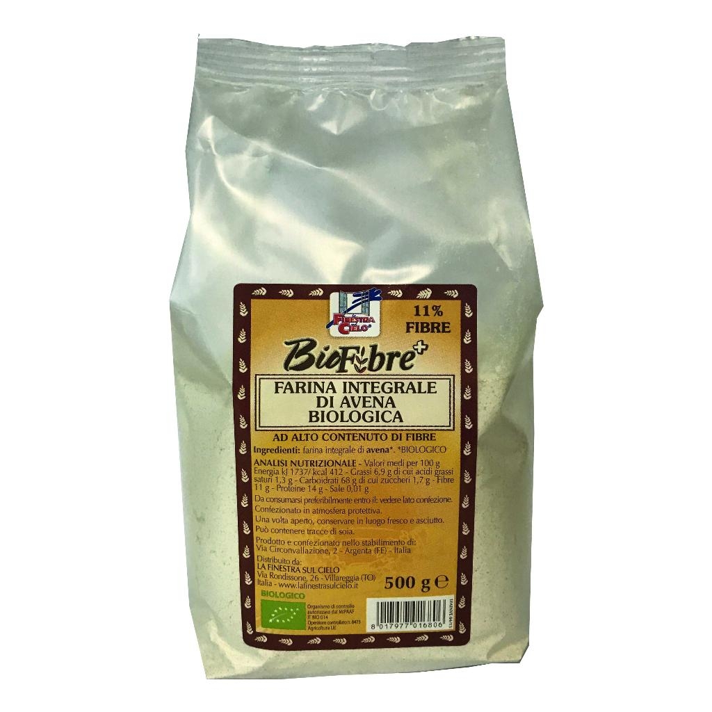 FSC BIOFIBRE+ FARINA INTEGRALE DI AVENA BIO AD ALTO CONTENUTO DI FIBRA 500 G
