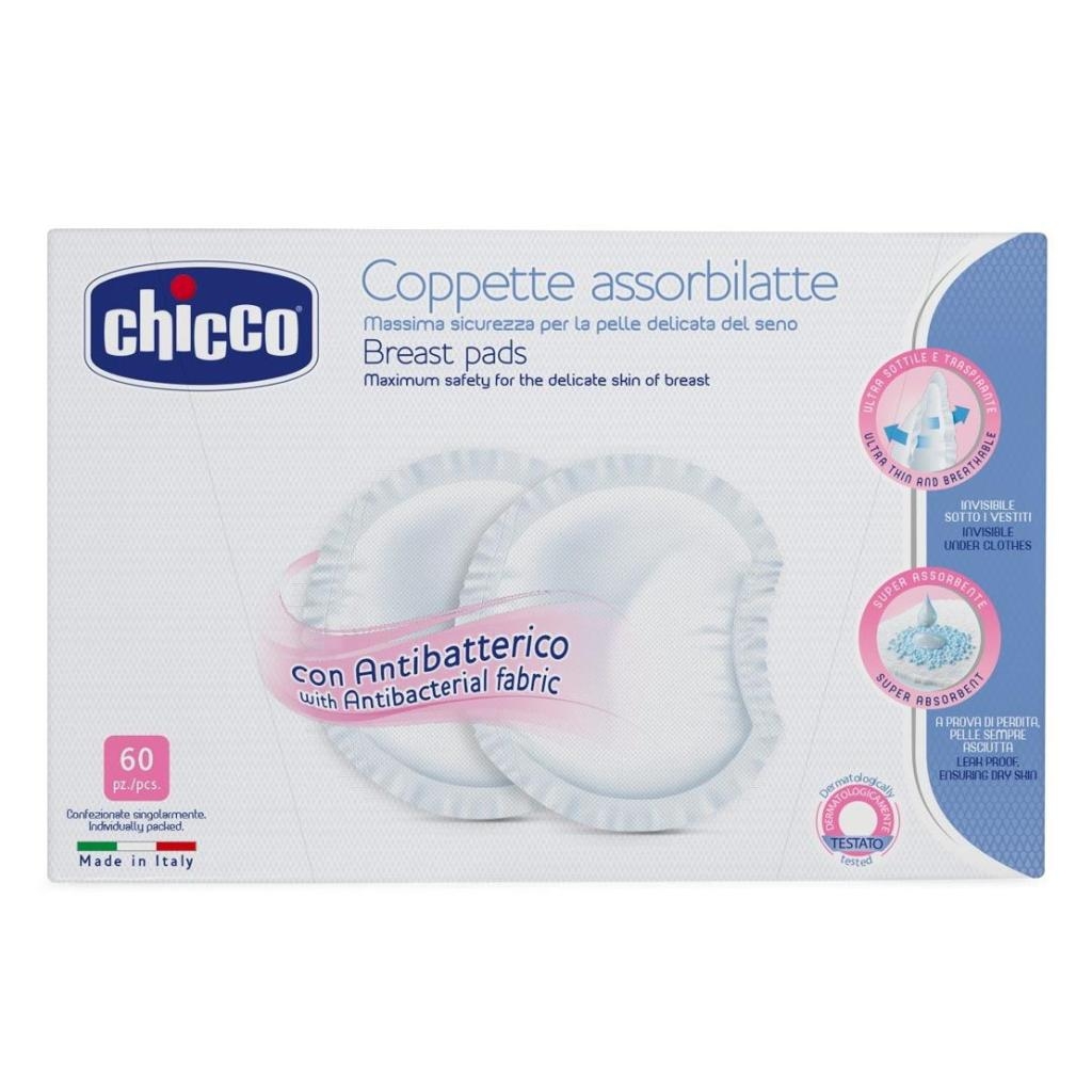 CHICCO COPPETTA ASSORBILATTE ANTIBATTERICA 60 PEZZI