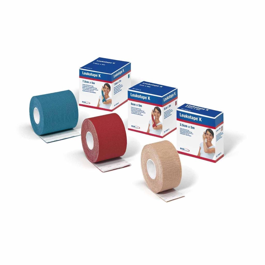 BENDA ADESIVA LEUKOTAPE K PER TAPING FISIOTERAPICO LARGHEZZA 7,5 CM LUNGHEZZA 5 M COLOR ROSSO IN ROTOLO