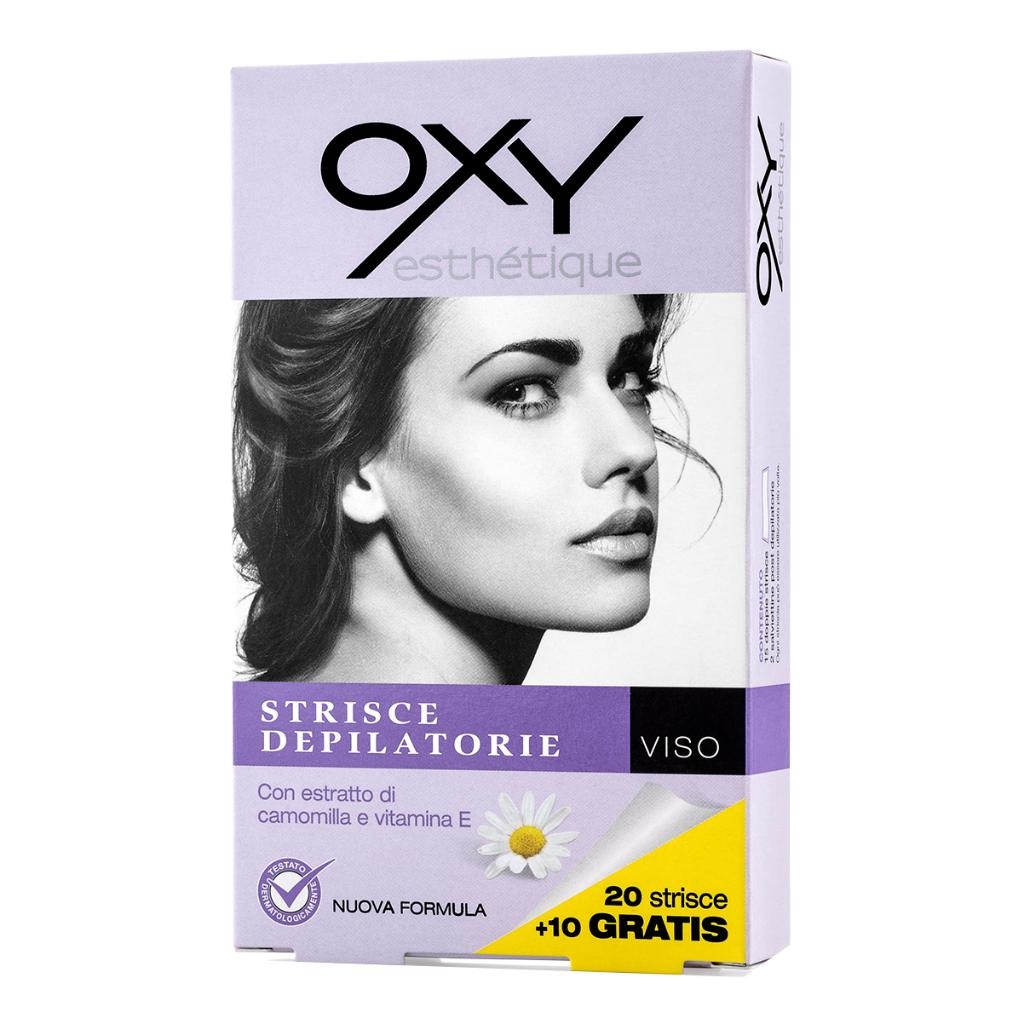 OXY STRISCE DEPILATORIE VISO 20 PEZZI