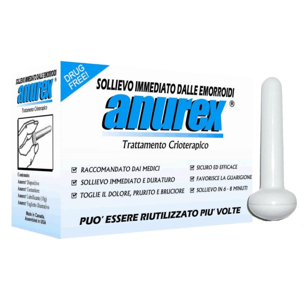 SISTEMA CRIOTERAPICO PER TRATTAMENTO LOCALE DI EMORROIDI COMPOSTO DA CONTENITORE, DISPOSITIVO E LUBRIFICANTE ANUREX