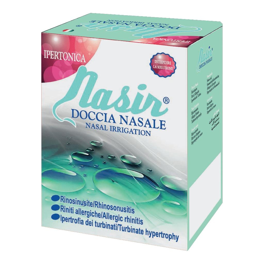 NASIR DOCCIA NASALE CON SOLUZIONE FISIOLOGICA IPERTONICA 8 SACCHE 250 ML + 1 BLISTER