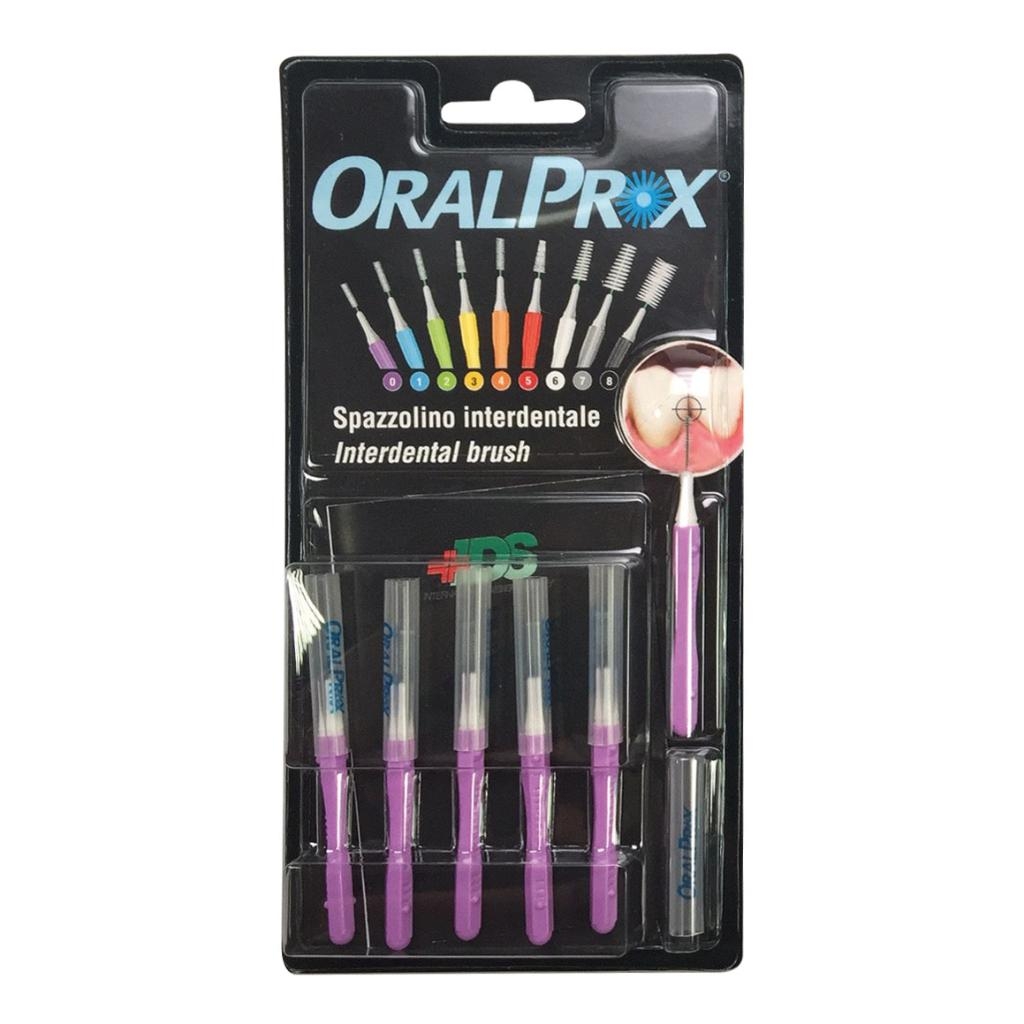 ORALPROX BLISTER DA 6 SPAZZOLINI INTERDENTALI MISURA 0 COLORE VIOLA