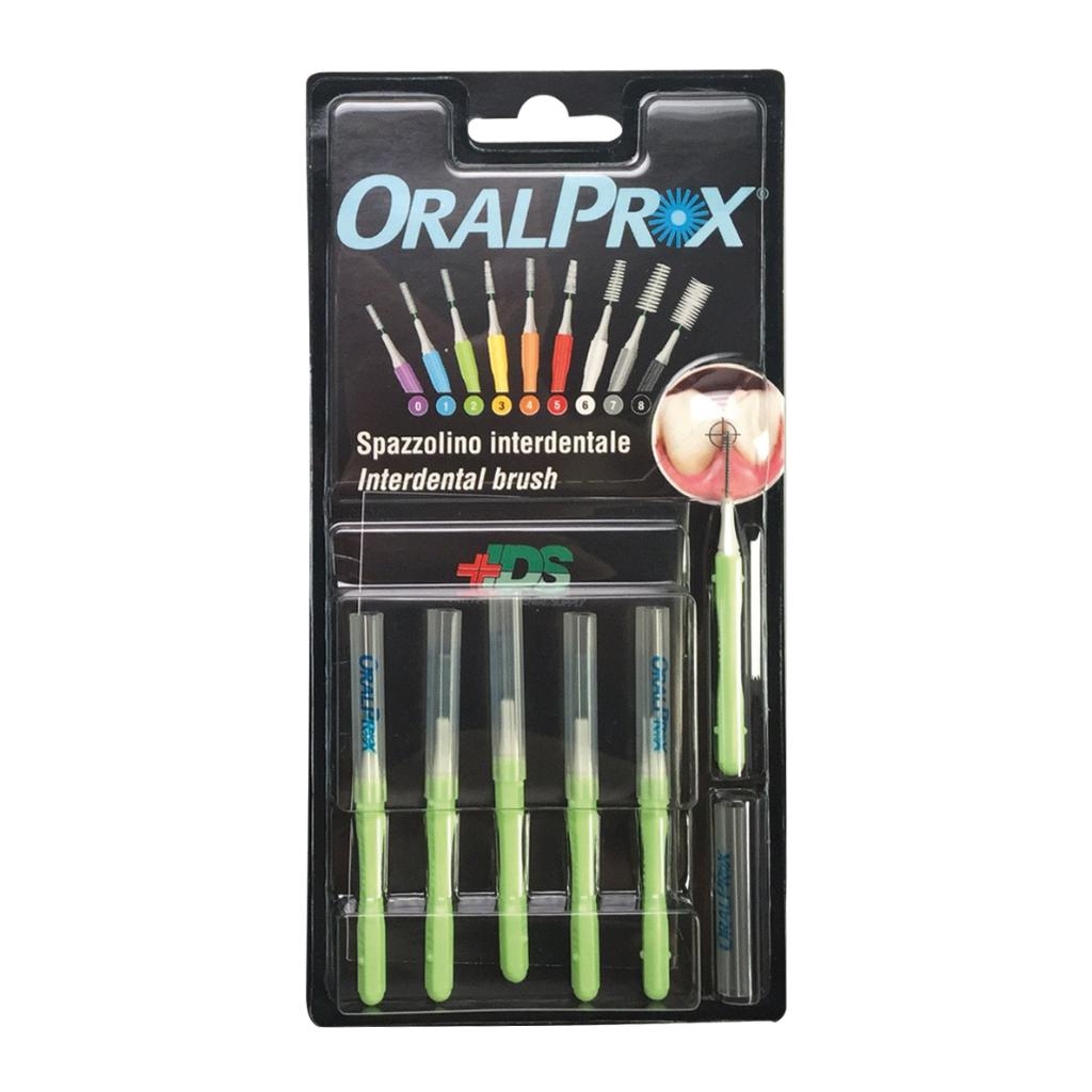 ORALPROX BLISTER DA 6 SPAZZOLINI INTERDENTALI MISURA 2 COLORE VERDE