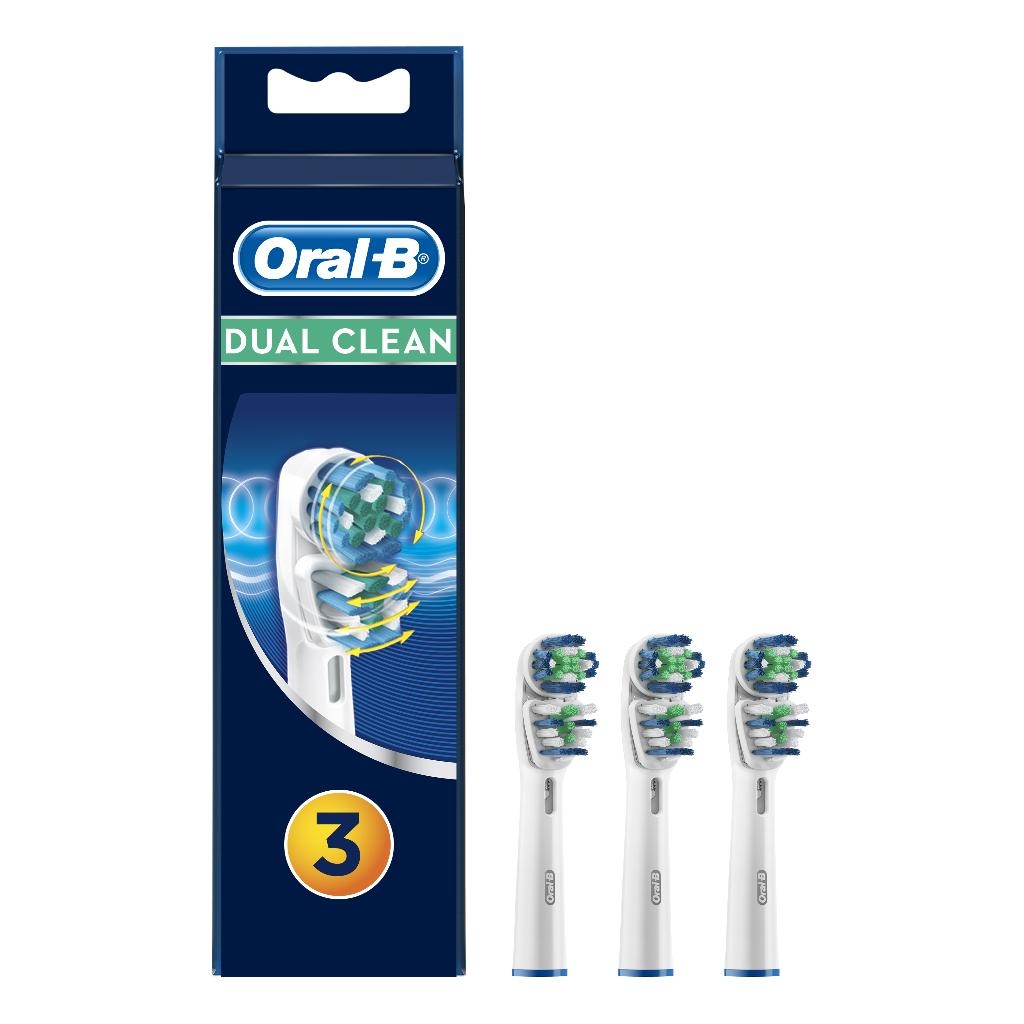 ORALB DUAL CLEAN EB417 TESTINE SPAZZOLINO ELETTRICO 3 PEZZI