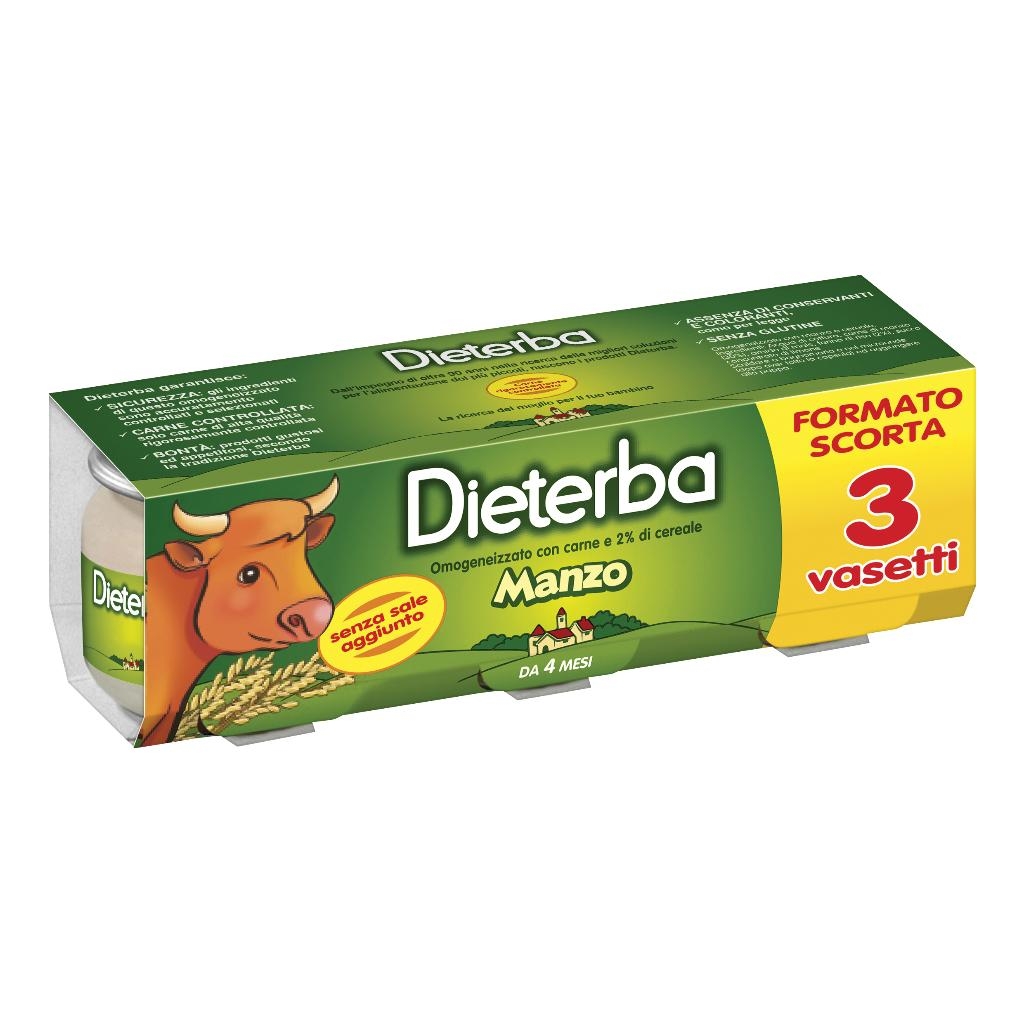 DIETERBA OMOGENEIZZATO MANZO 3 PEZZI 80 G