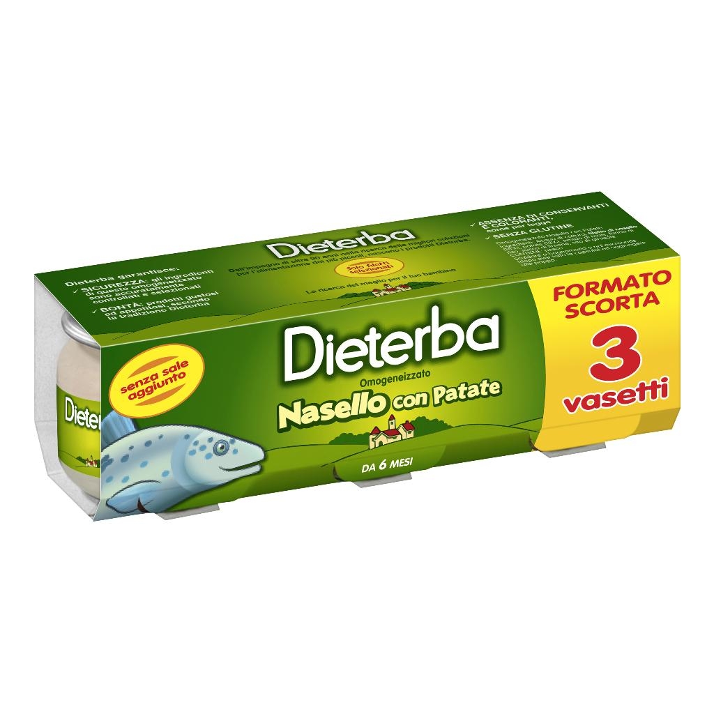 DIETERBA OMOGENEIZZATO NASELLO 3 PEZZI 80 G