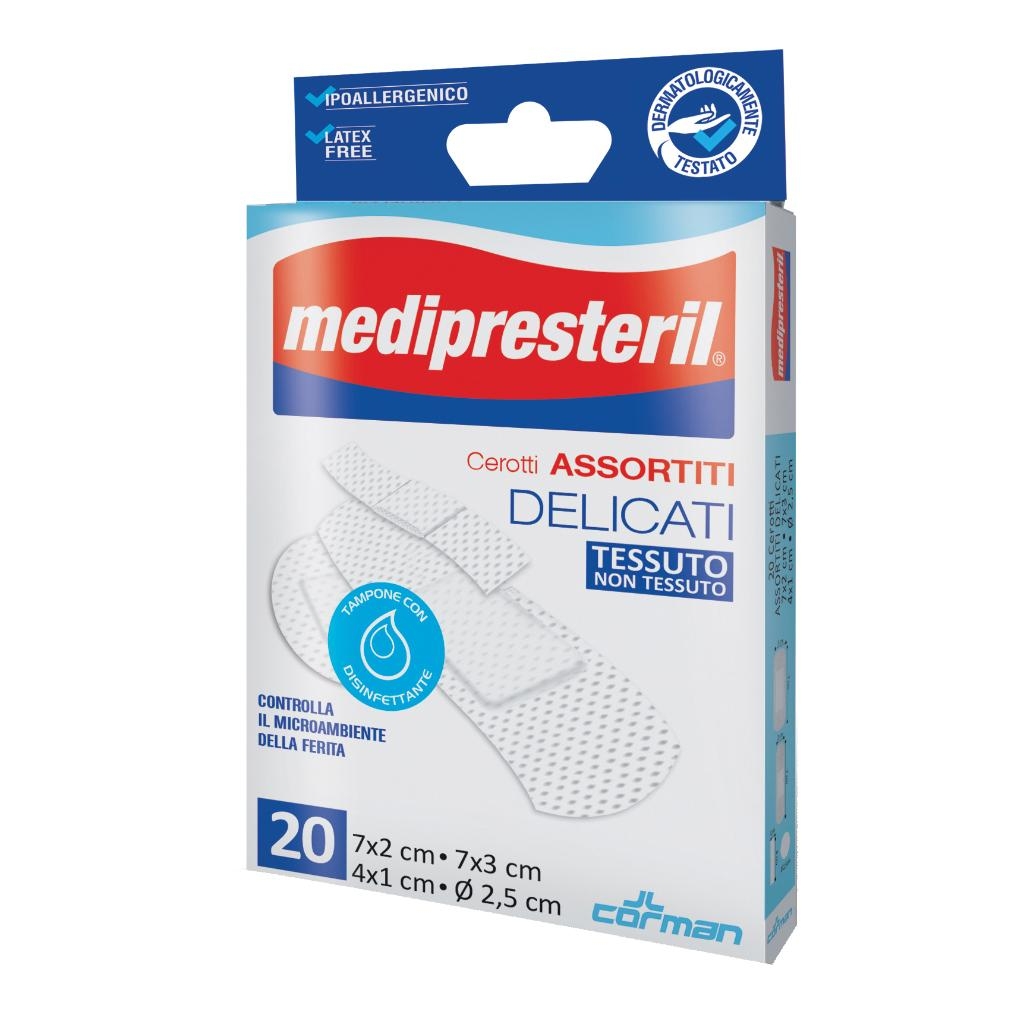 CEROTTI ASSORTITI MEDIPRESTERIL DELICATI TNT 20 PEZZI